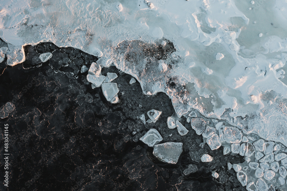 Φωτογραφία Icy Sea - Ice floes on the swedish baltic sea in winter