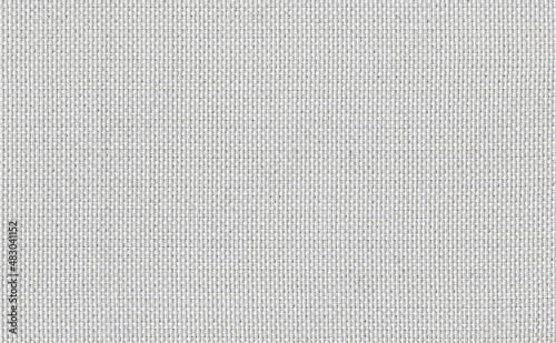 Closeup white color fabric sample texture. Strip line white fabric pattern design or upholstery abstract background Hi resolution image.