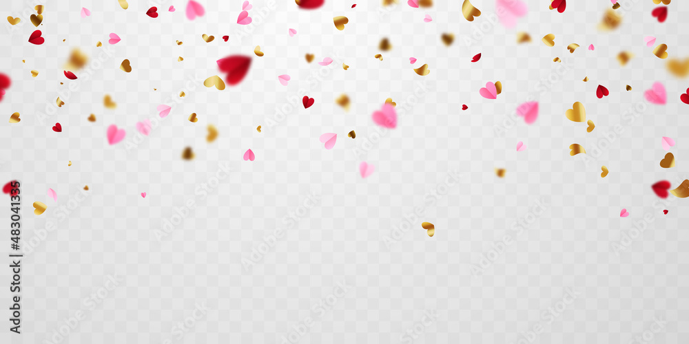 heart shaped backdrop vector illustration of valentines day celebration concept with confetti
