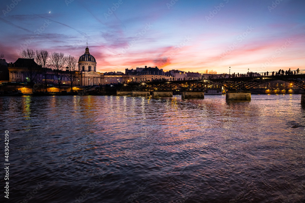 sunset over the Seine Paris