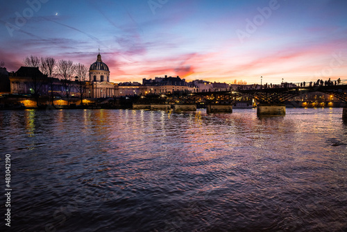 sunset over the Seine Paris