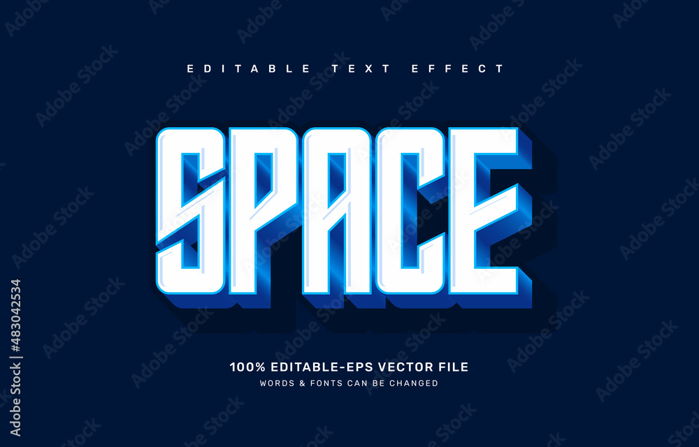 Space editable text effect template