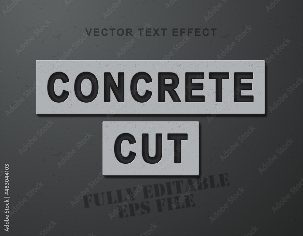 3D Concrete Cut Text Effect