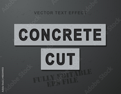 3D Concrete Cut Text Effect