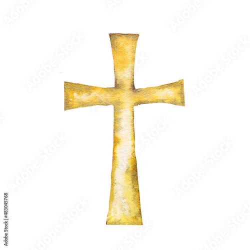 christian cross - Artistic abstract watercolor style colorful modern illustration or graphic element design.