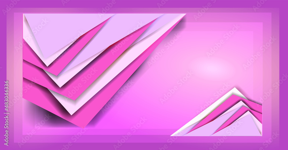 Pink vector background with stacked triangles