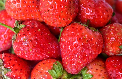 close up of red strawberry background