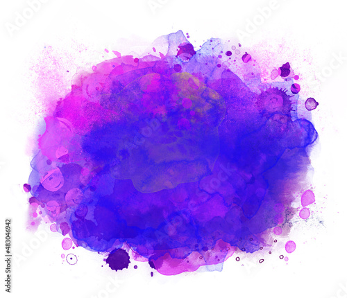 Abstract artistic beautiful colorful bright watercolor spot hand painted back...