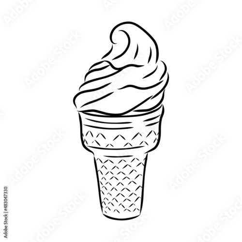 ice cream cone doodle ice cream vector