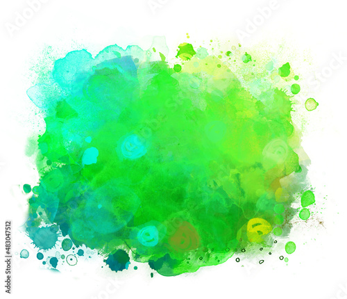 Abstract artistic beautiful colorful bright watercolor spot hand painted back...