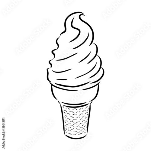 ice cream cone doodle ice cream vector