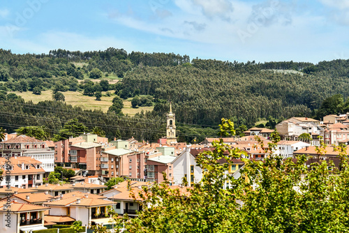 view of old town in france, photo as a background , san antolin de bedon principado de asturias, spain europe photo