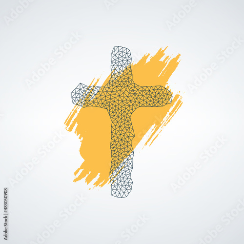 Christian cross abstract me...