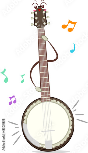 Mascot Banjo Music Notes Il...