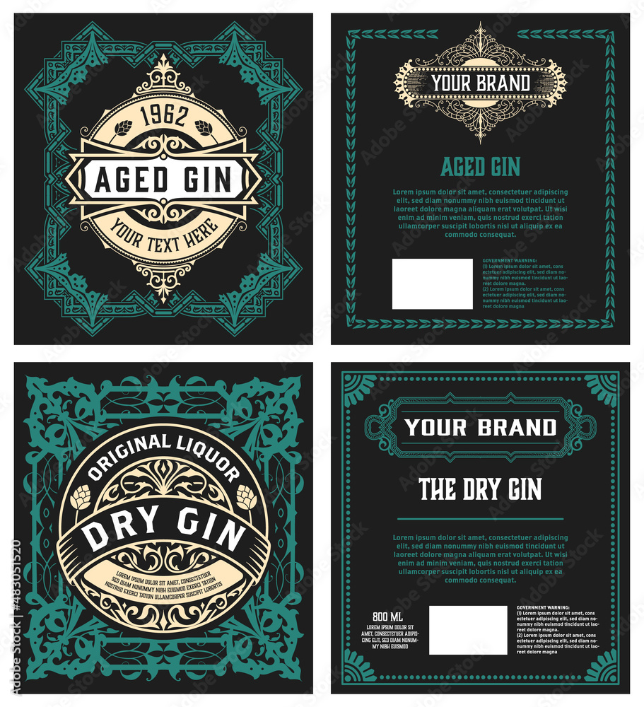 Obraz premium Set of 2 vintage labels for packing