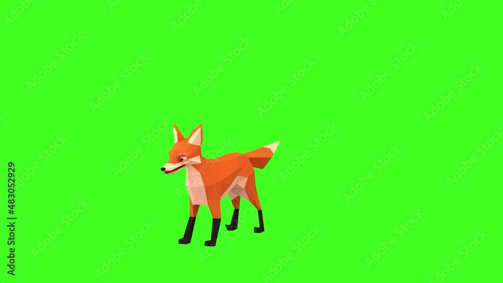 Red fox Jumping Loop animation. Isolated and cyclic animation. Green Screen. 3D animation of a cute red fox jumping on green chroma key background Red fox Jumping Loop animation. Isolated and cyclic animation. Green Screen. 3D animation of a cute red fox jumping on green chroma key background