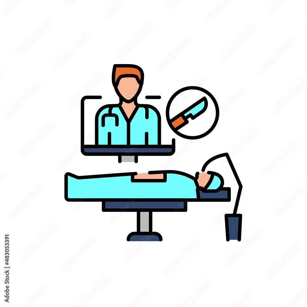 Online purchase medicines color line icon. Pictogram for web page