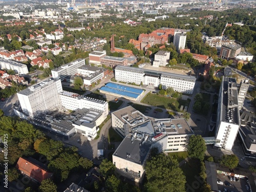 Aerial view of Gdansk University of Technology campus photo
