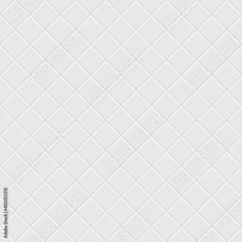 Rhombus tiles seamless pattern. White ceramic tile background.