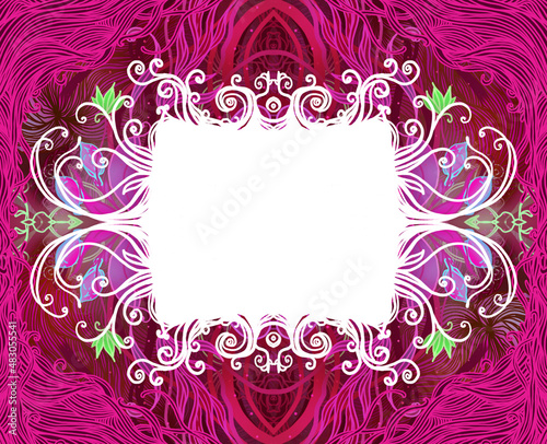 Elegant white frame over the underwater patterned background