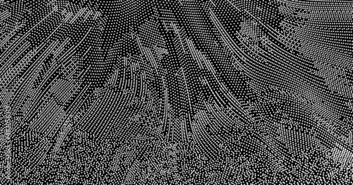 Array with Dynamic Particles. Futuristic technology style. Texture. Vector illustration with particle. 3D grid surface.