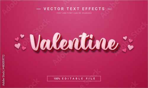 Valentine day editable text effect	