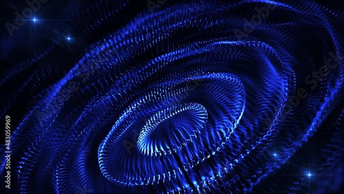Magic Galaxy Particles Title Background, 4K. Calm abstract blue background  for titles, credits, intros, logo reveals, etc…