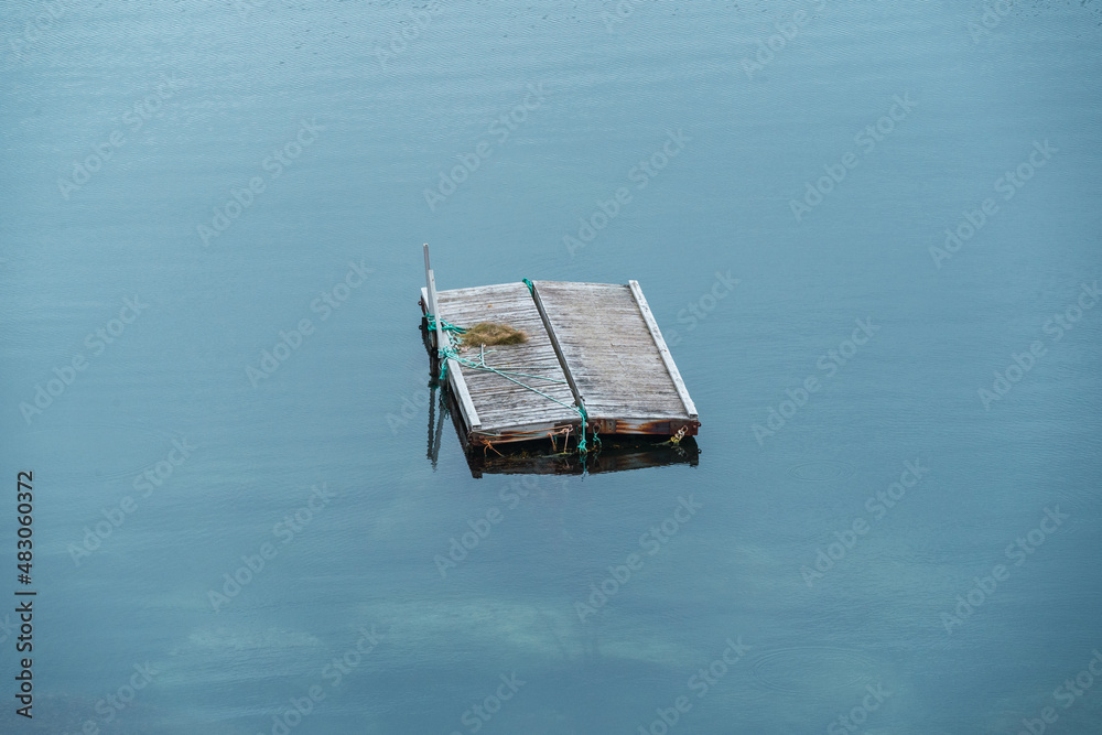 drifting boat in the sea