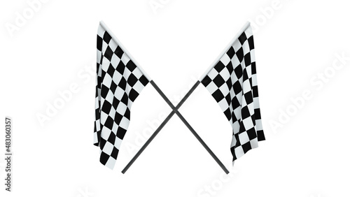 Foto Drapeaux à damier sur fond blanc - Rendu 3D
tracé de détourage inclus