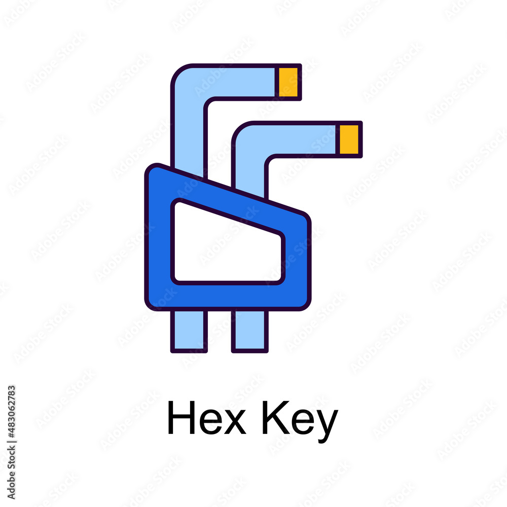 Hex Key vector Filled Outline Icon Design illustration. Home Improvements Symbol on White background EPS 10 File Hex Key vector Filled Outline Icon Design illustration. Home Improvements Symbol on White background EPS 10 File