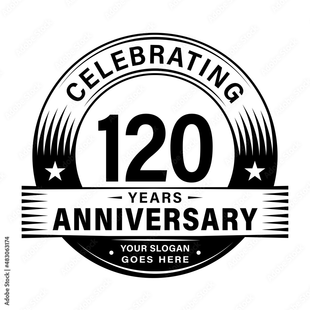 120 years anniversary celebration design template. 120th logo vector illustrations. 120 years anniversary celebration design template. 120th logo vector illustrations.