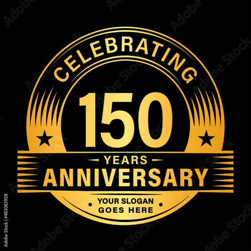 150 years anniversary celebration design template. 150th logo vector illustrations. photo
