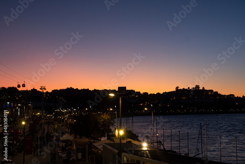 sunset over the river Douro in Porto