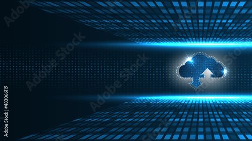 Cloud computing storage technology background digital data services innovation concept