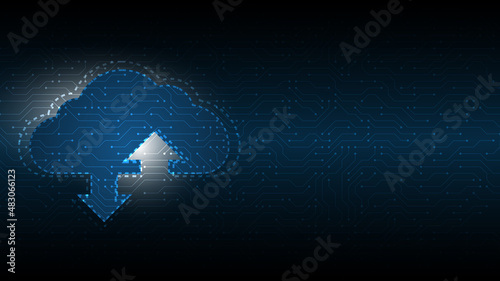Cloud computing storage technology background digital data services innovation concept