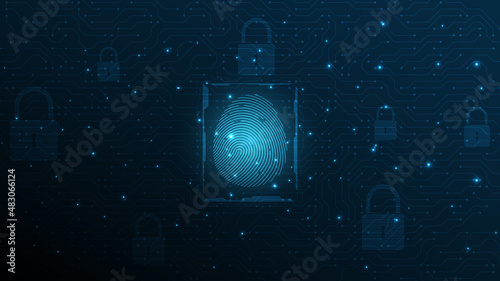 Padlock Security cyber digital concept Abstract technology background protect system innovation vector illustration