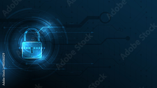 Padlock Security cyber digital concept Abstract technology background protect system innovation vector illustration