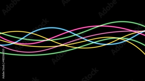 Dynamic neon line abstract background vector illustration