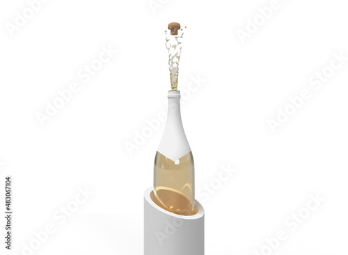 Popping Champagne Bottle in a Bucket Mockup