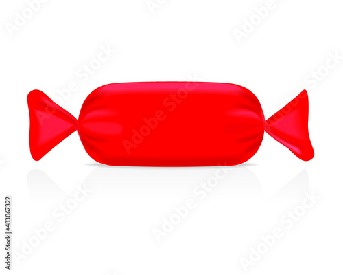 Blank packaging candy plastic sachet isolated on a white background