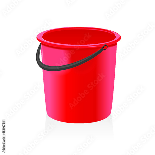 Red bucket isolated on a white background