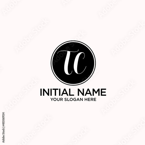 TC monogram logo template vector