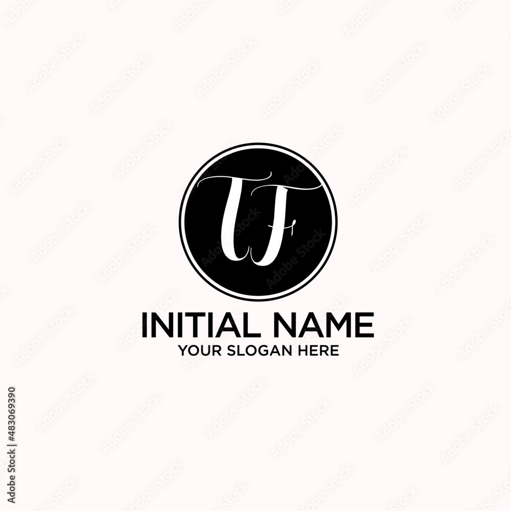 TF monogram logo template vector TF monogram logo template vector