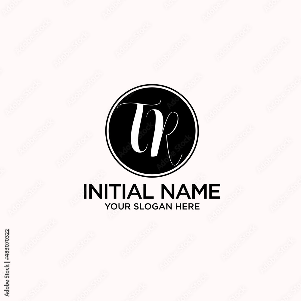 TR monogram logo template vector TR monogram logo template vector