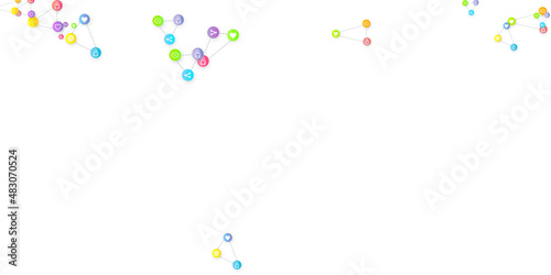 Social media marketing icons internet tags target