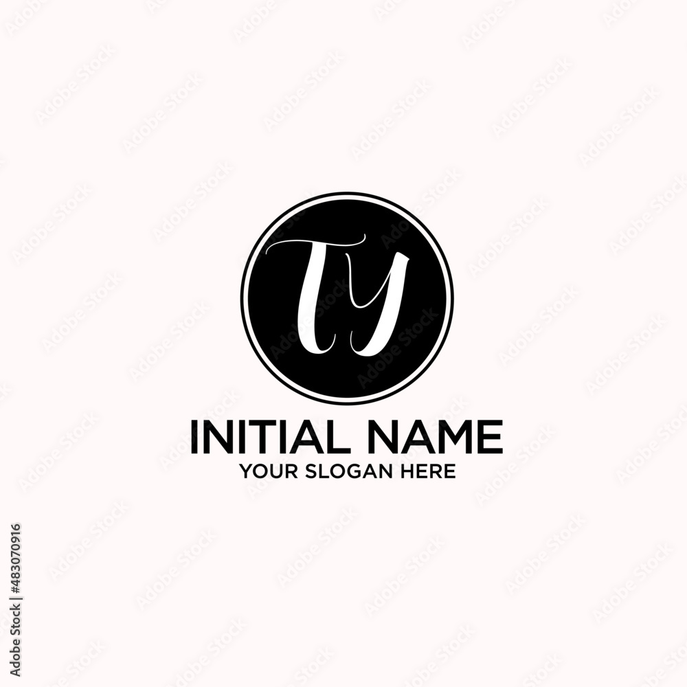 TY monogram logo template vector TY monogram logo template vector