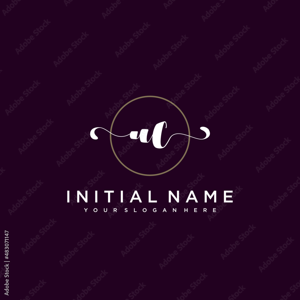 UC Beautiful handwriting logo or wedding monograms collection