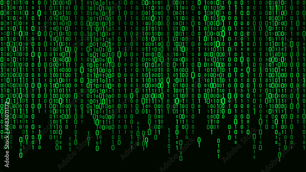 Technology vector binary code. Random falling digits on screen. Hacked software. Matrix sciense background. Big data analytics. Technology vector binary code. Random falling digits on screen. Hacked software. Matrix sciense background. Big data analytics.