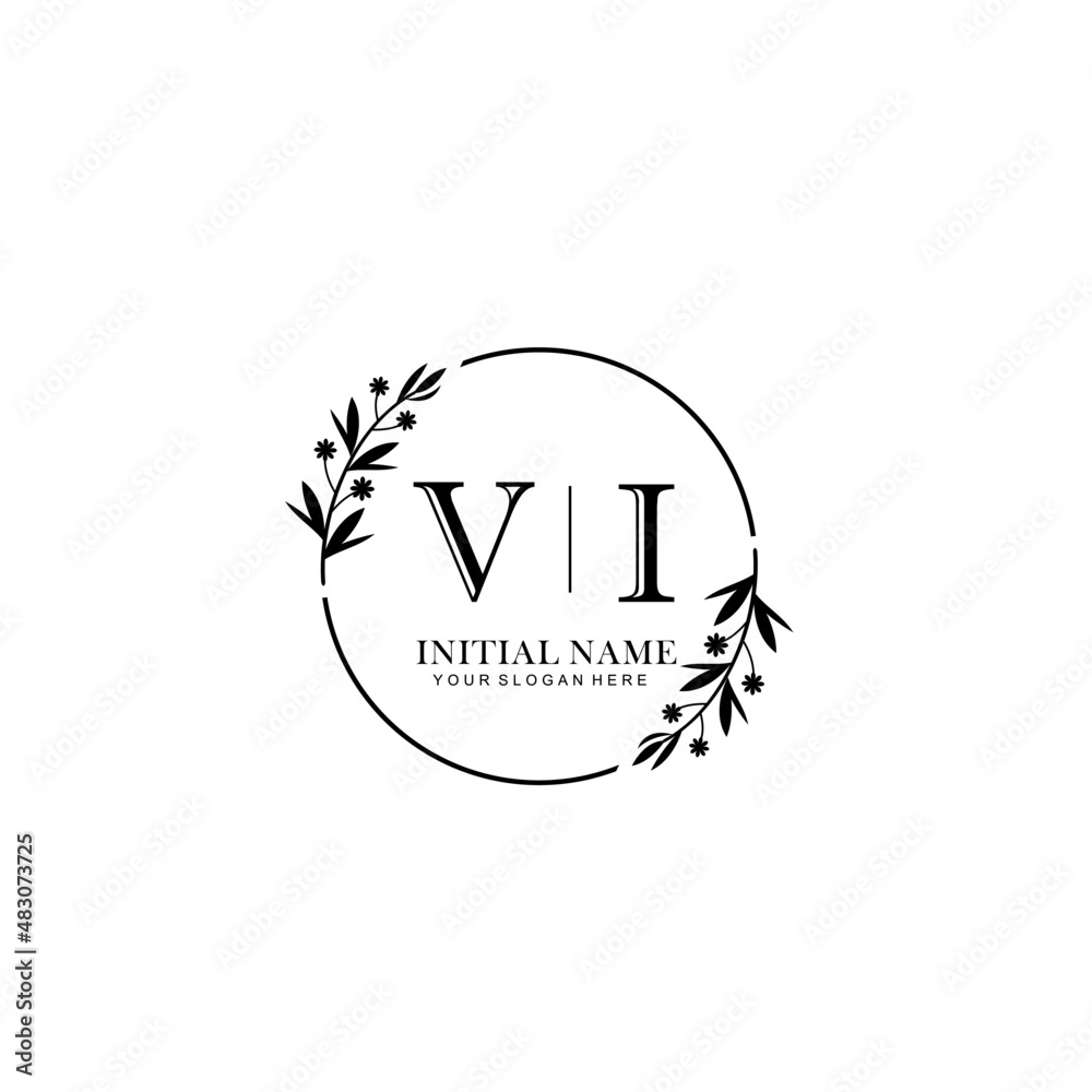 VI Hand drawn wedding monogram logo VI Hand drawn wedding monogram logo