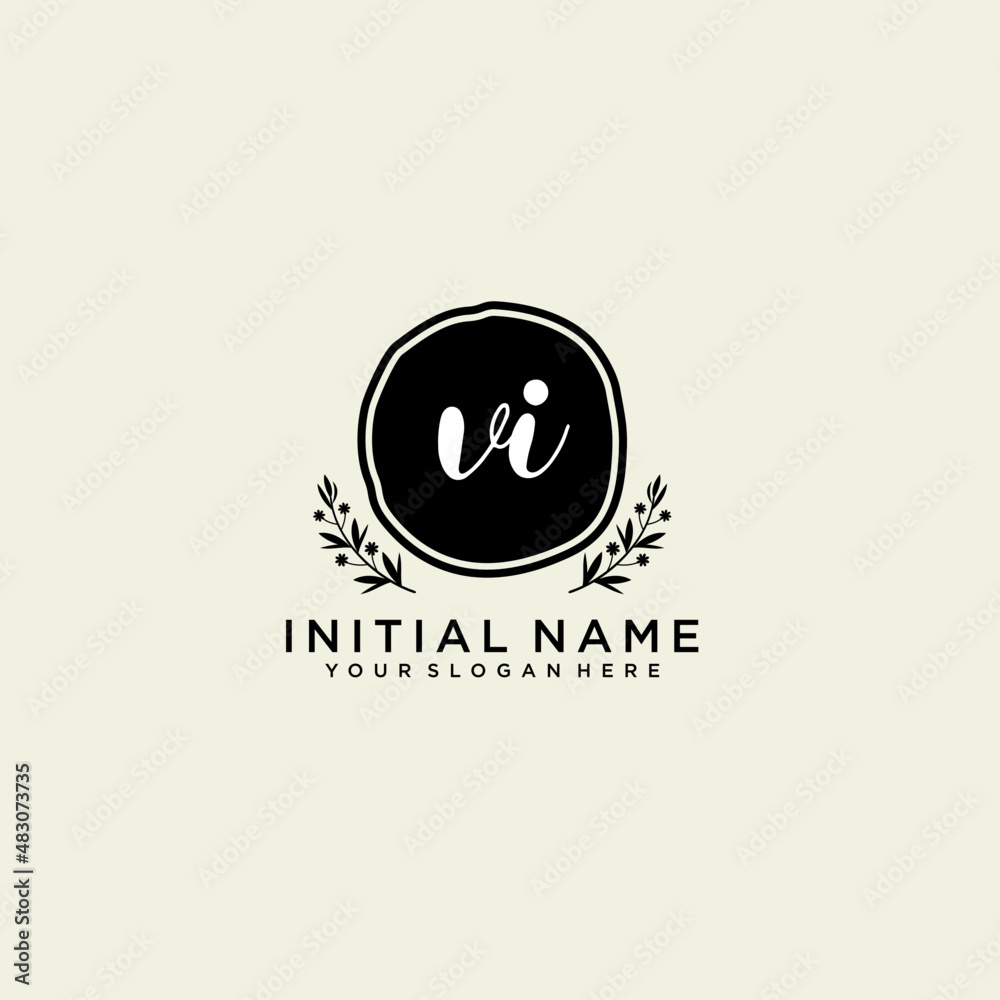Obraz premium VI monogram logo template vector